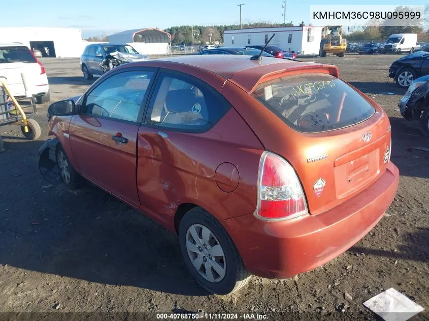 2008 Hyundai Accent Gs VIN: KMHCM36C98U095999 Lot: 40788750