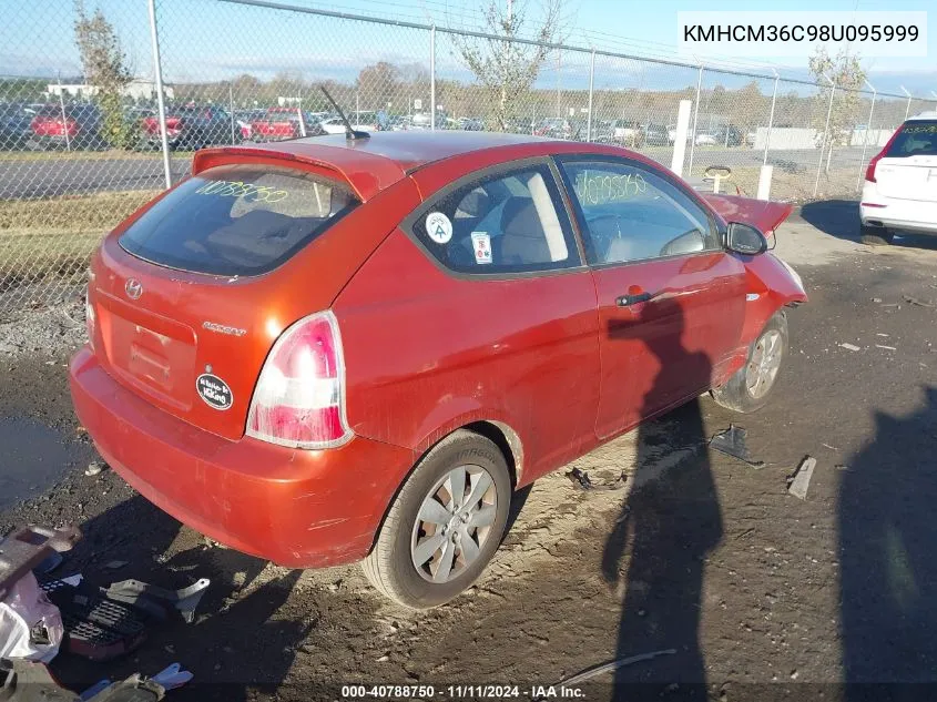 2008 Hyundai Accent Gs VIN: KMHCM36C98U095999 Lot: 40788750