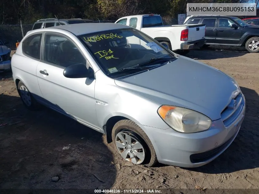 2008 Hyundai Accent Gs VIN: KMHCM36C88U095153 Lot: 40848236