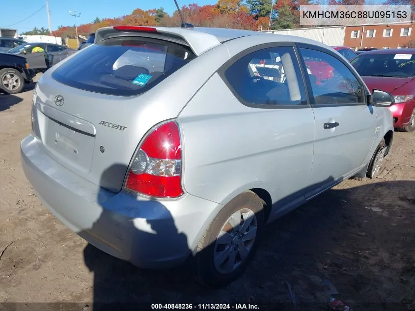 2008 Hyundai Accent Gs VIN: KMHCM36C88U095153 Lot: 40848236