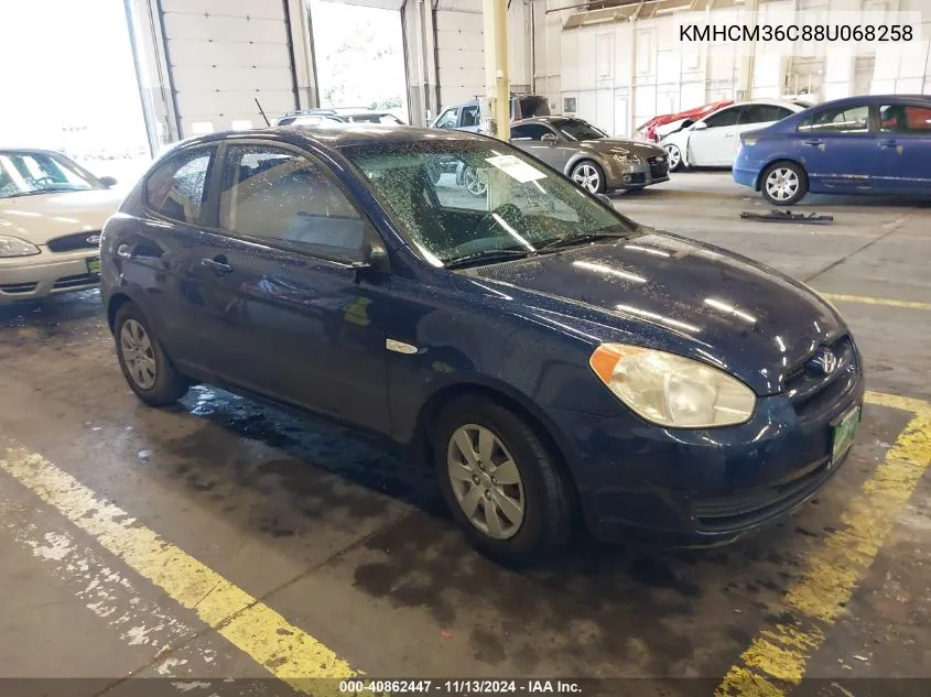 2008 Hyundai Accent Gs VIN: KMHCM36C88U068258 Lot: 40862447