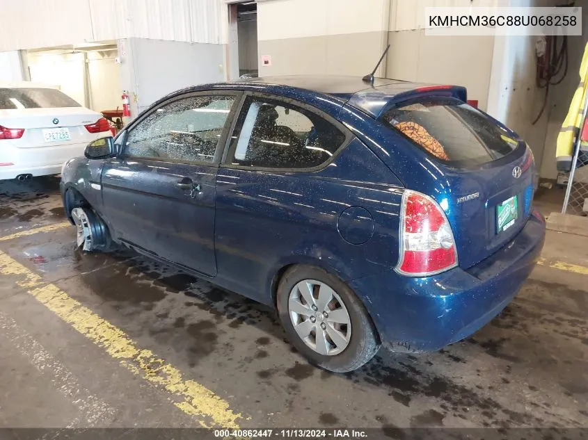 2008 Hyundai Accent Gs VIN: KMHCM36C88U068258 Lot: 40862447