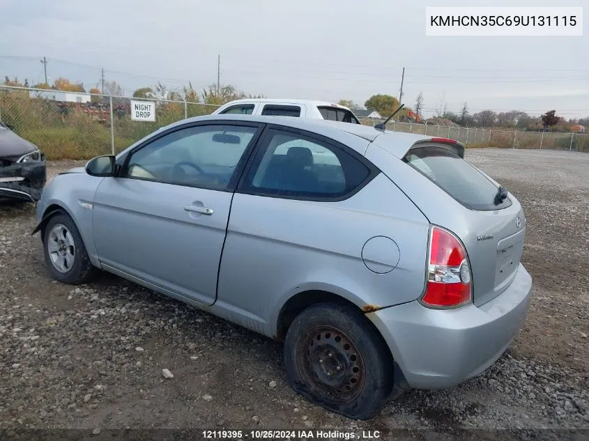 2009 Hyundai Accent VIN: KMHCN35C69U131115 Lot: 12119395