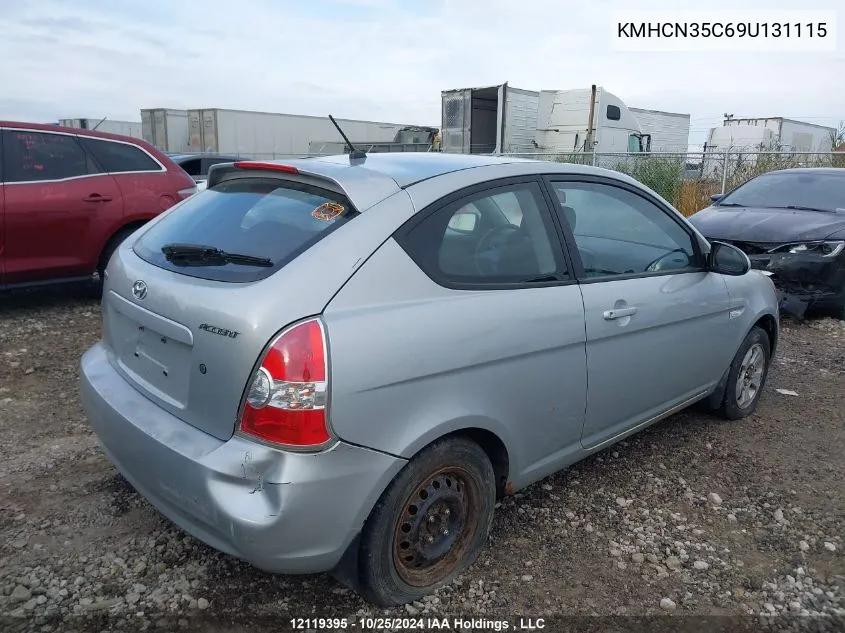 2009 Hyundai Accent VIN: KMHCN35C69U131115 Lot: 12119395