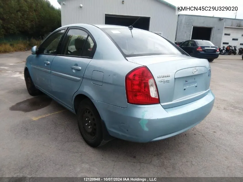 2009 Hyundai Accent VIN: KMHCN45C29U329020 Lot: 12120948