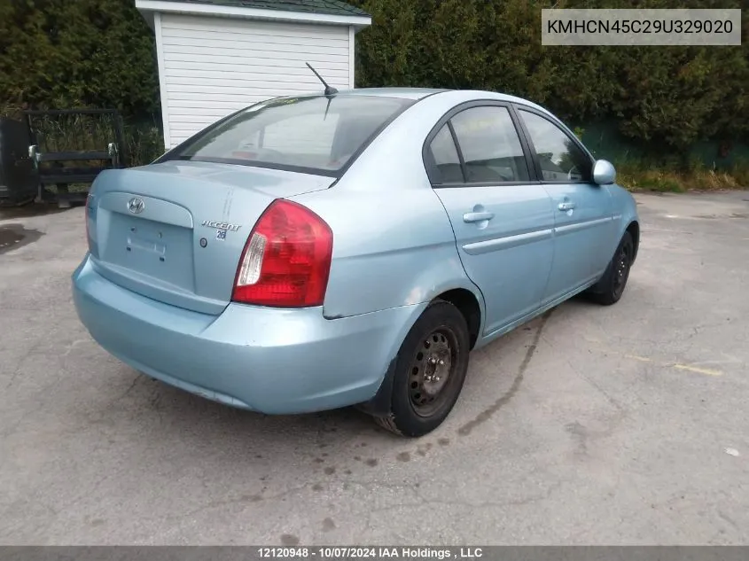 2009 Hyundai Accent VIN: KMHCN45C29U329020 Lot: 12120948