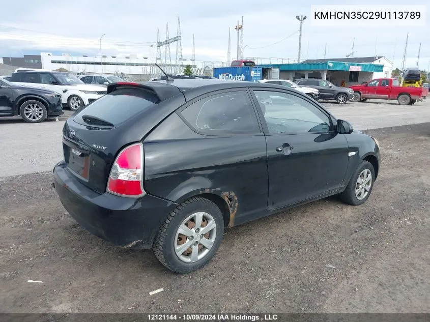 2009 Hyundai Accent Se VIN: KMHCN35C29U113789 Lot: 12121144