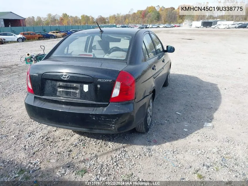 2009 Hyundai Accent Gls VIN: KMHCN45C19U338775 Lot: 12131787