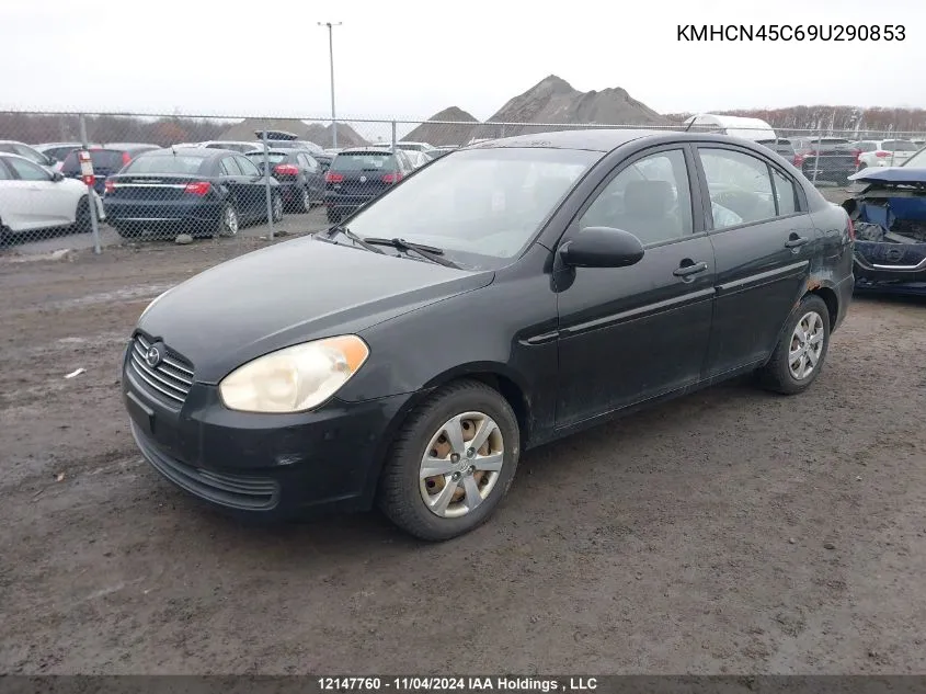 2009 Hyundai Accent VIN: KMHCN45C69U290853 Lot: 12147760