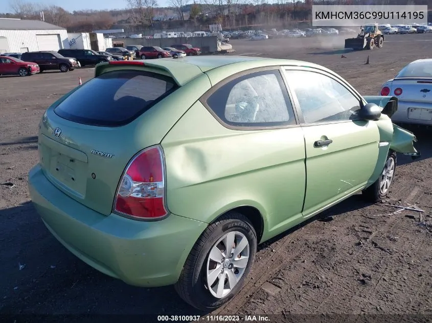 2009 Hyundai Accent Gs VIN: KMHCM36C99U114195 Lot: 38100937