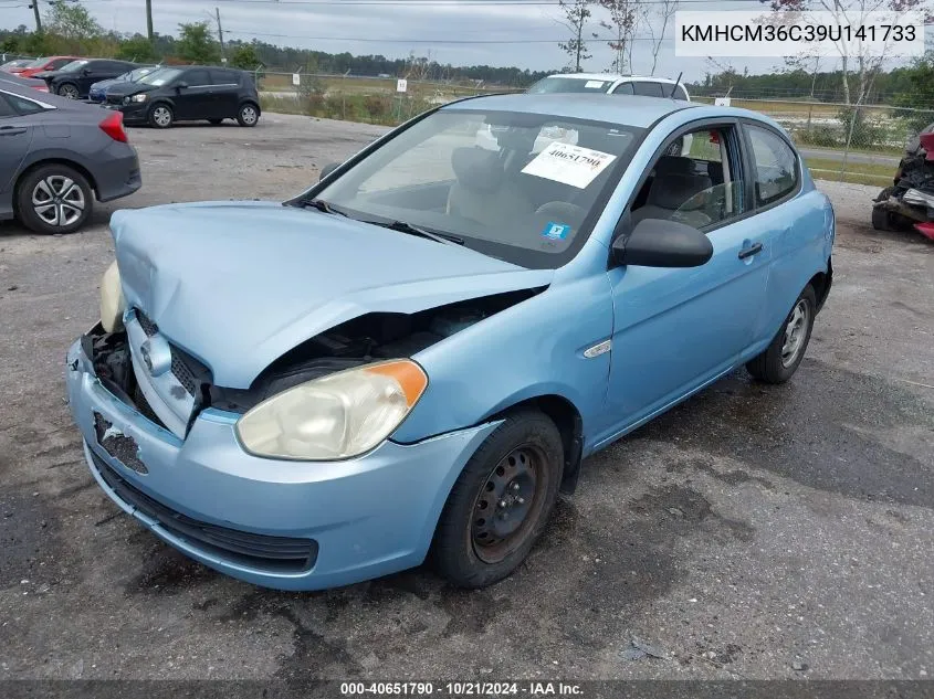 2009 Hyundai Accent Gs VIN: KMHCM36C39U141733 Lot: 40651790