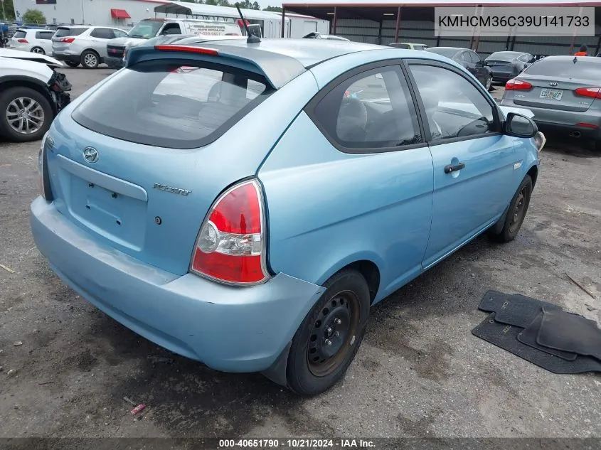 2009 Hyundai Accent Gs VIN: KMHCM36C39U141733 Lot: 40651790