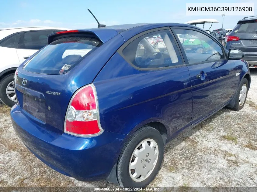 2009 Hyundai Accent Gs VIN: KMHCM36C39U126908 Lot: 40663734