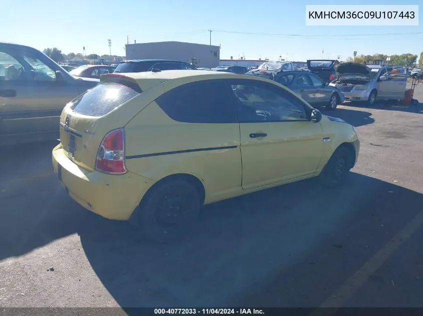 2009 Hyundai Accent Gs VIN: KMHCM36C09U107443 Lot: 40772033