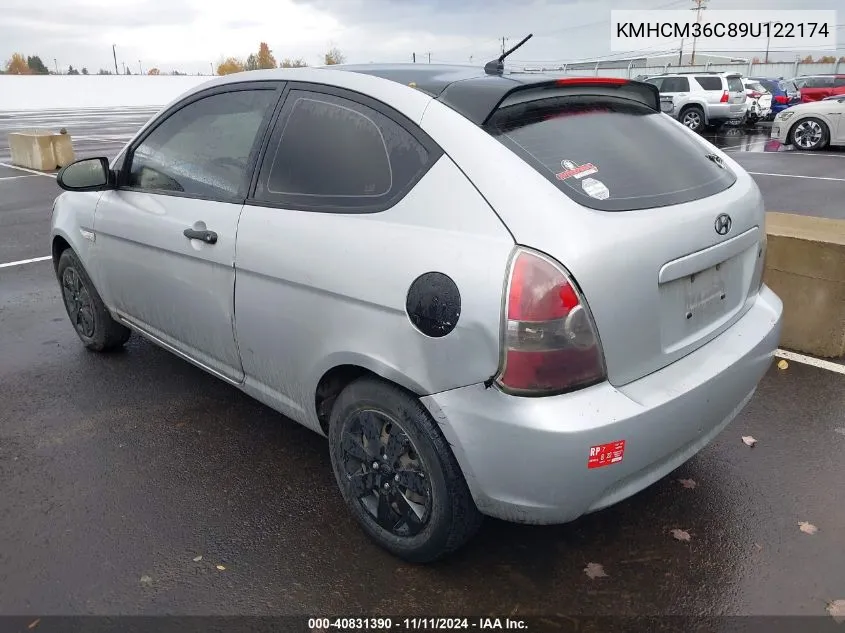 2009 Hyundai Accent Gs VIN: KMHCM36C89U122174 Lot: 40831390