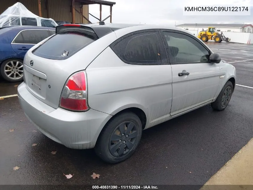 2009 Hyundai Accent Gs VIN: KMHCM36C89U122174 Lot: 40831390