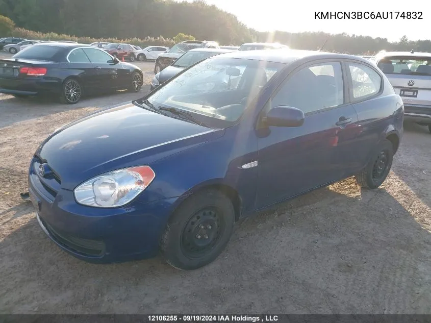 2010 Hyundai Accent Se VIN: KMHCN3BC6AU174832 Lot: 12106255