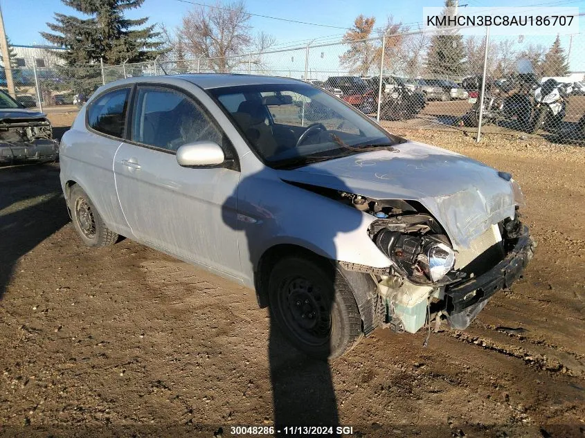 2010 Hyundai Accent Se VIN: KMHCN3BC8AU186707 Lot: 30048286