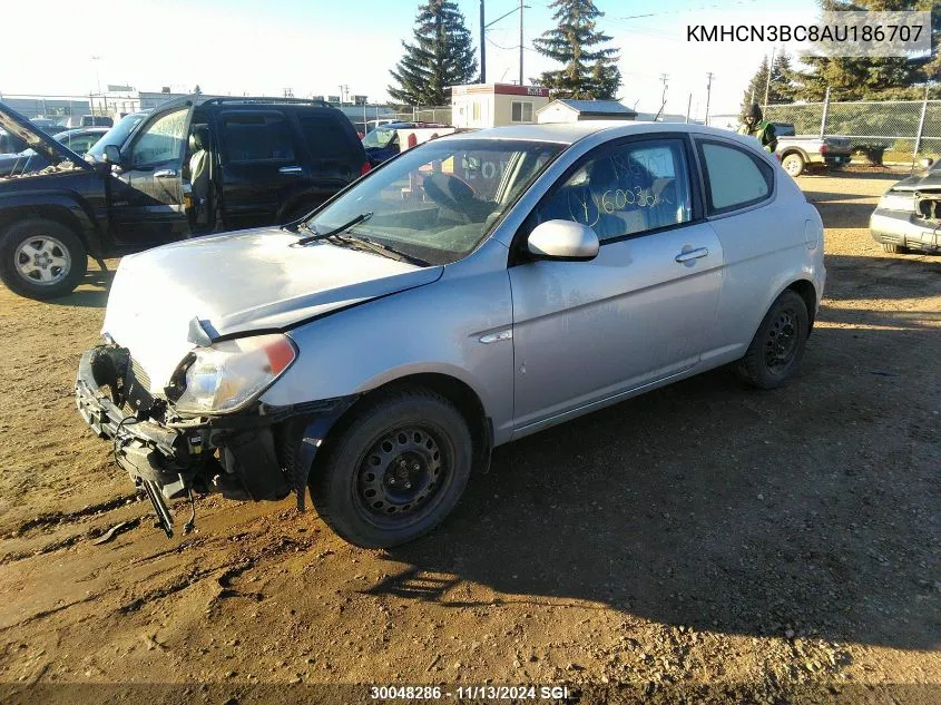 2010 Hyundai Accent Se VIN: KMHCN3BC8AU186707 Lot: 30048286