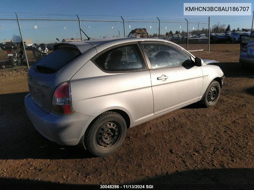 2010 Hyundai Accent Se VIN: KMHCN3BC8AU186707 Lot: 30048286