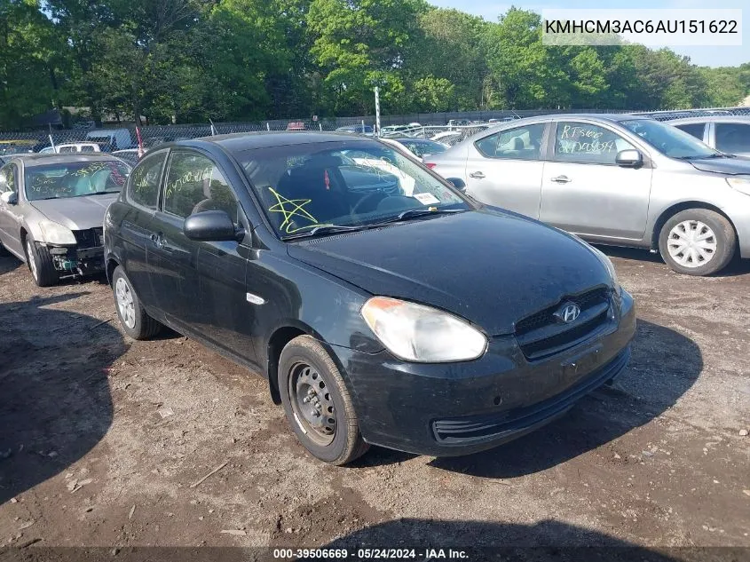 2010 Hyundai Accent Blue VIN: KMHCM3AC6AU151622 Lot: 39506669