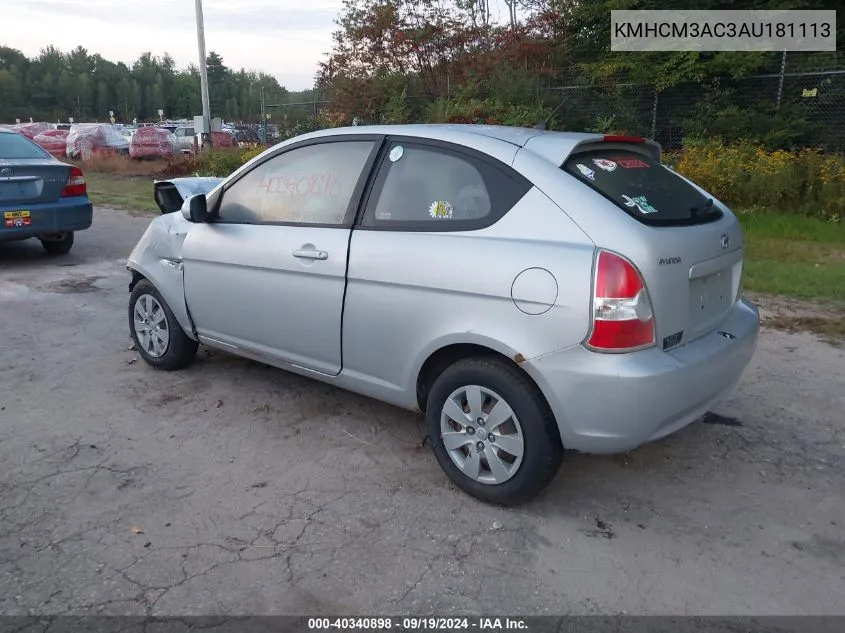 KMHCM3AC3AU181113 2010 Hyundai Accent Gs