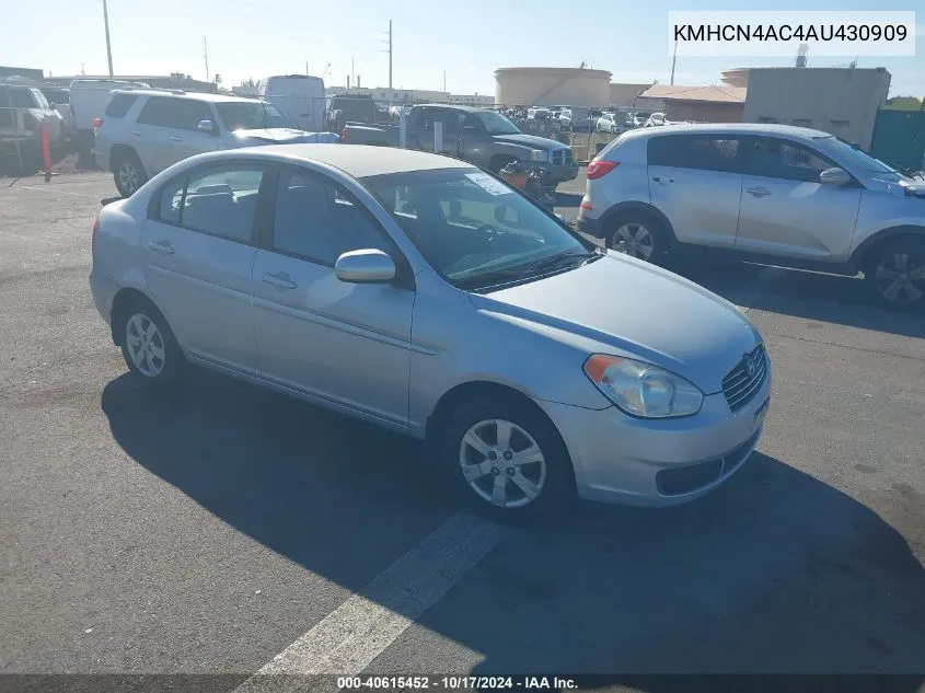 2010 Hyundai Accent Gls VIN: KMHCN4AC4AU430909 Lot: 40615452