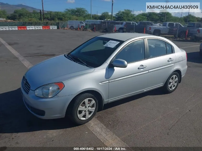 2010 Hyundai Accent Gls VIN: KMHCN4AC4AU430909 Lot: 40615452