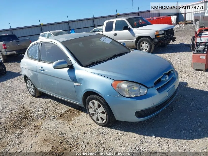 2010 Hyundai Accent Gs VIN: KMHCM3AC2AU178770 Lot: 40626640