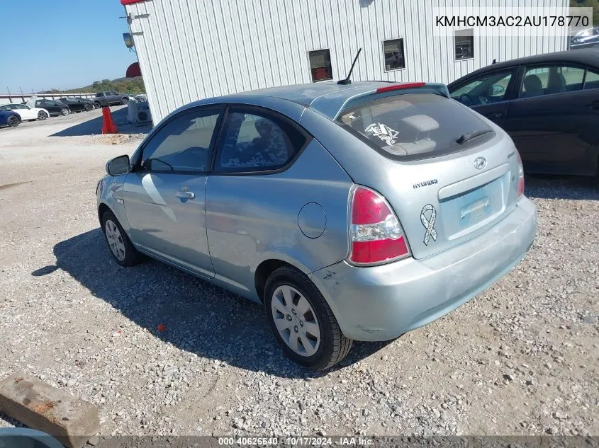 2010 Hyundai Accent Gs VIN: KMHCM3AC2AU178770 Lot: 40626640