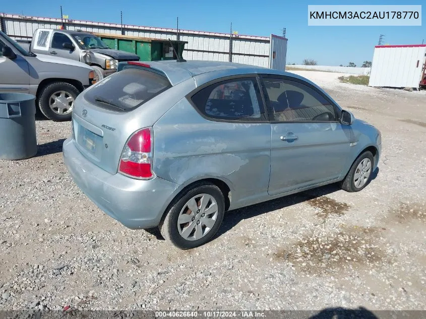 2010 Hyundai Accent Gs VIN: KMHCM3AC2AU178770 Lot: 40626640