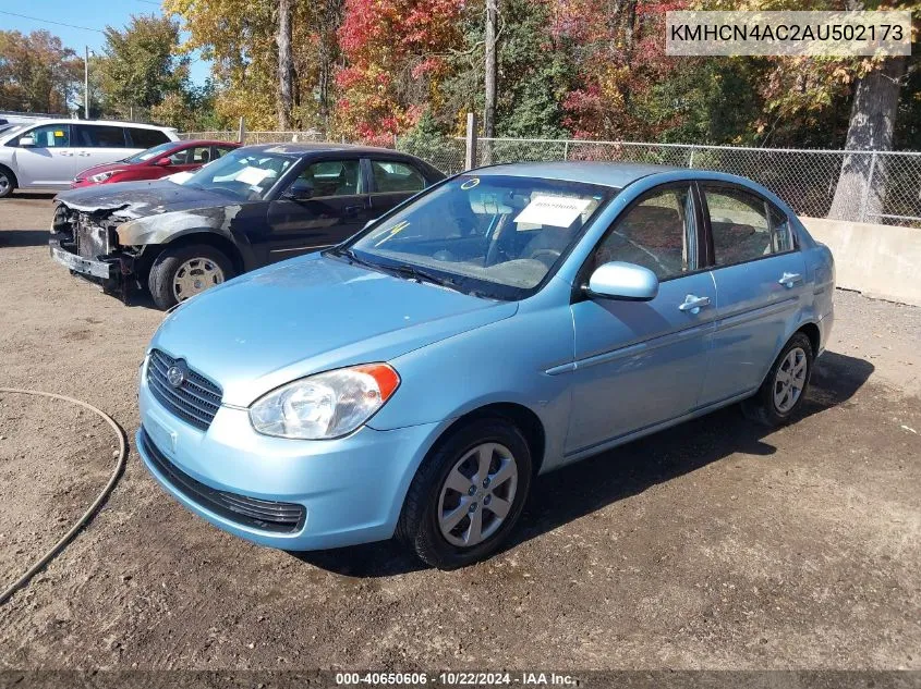 2010 Hyundai Accent Gls VIN: KMHCN4AC2AU502173 Lot: 40650606