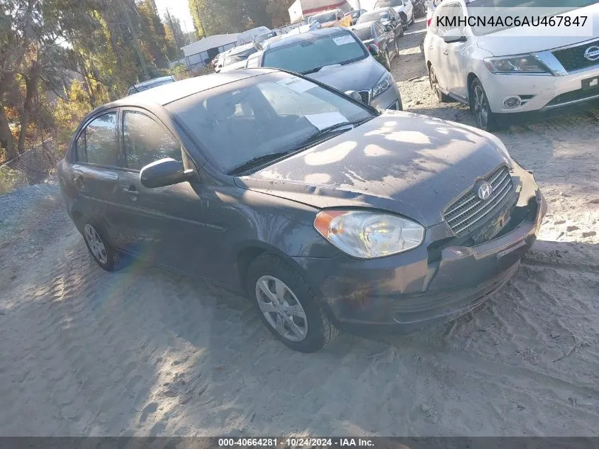 2010 Hyundai Accent Gls VIN: KMHCN4AC6AU467847 Lot: 40664281