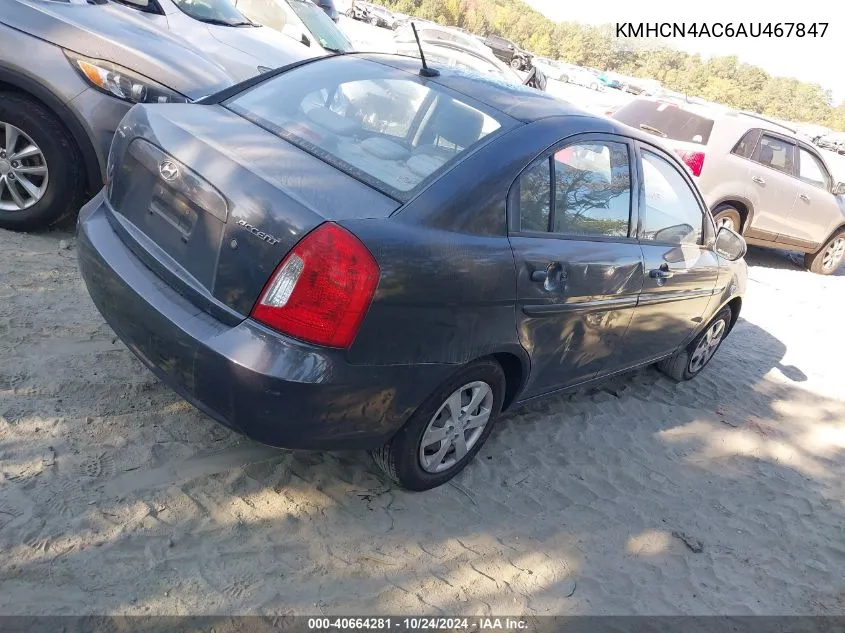 2010 Hyundai Accent Gls VIN: KMHCN4AC6AU467847 Lot: 40664281