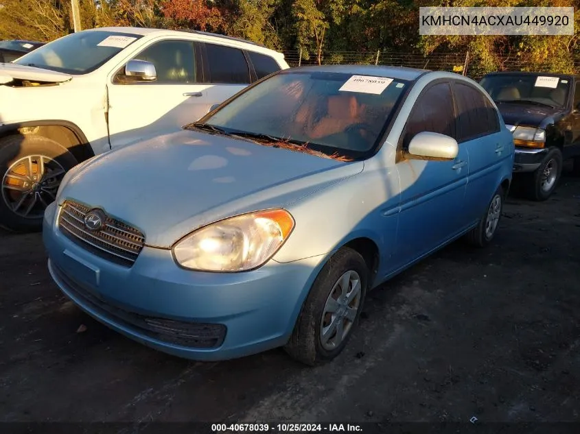 KMHCN4ACXAU449920 2010 Hyundai Accent Gls