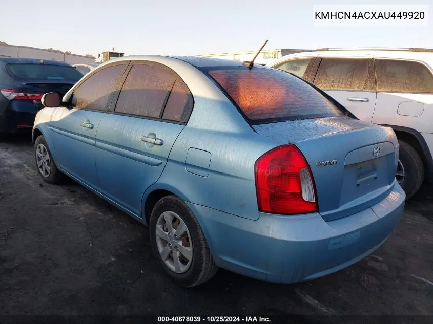 KMHCN4ACXAU449920 2010 Hyundai Accent Gls