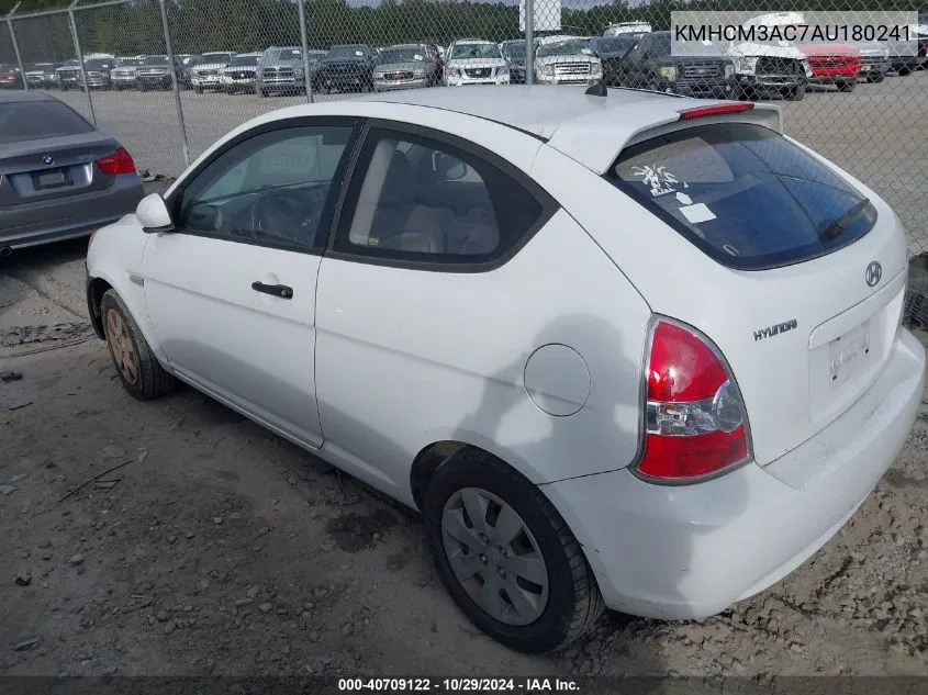 2010 Hyundai Accent Gs VIN: KMHCM3AC7AU180241 Lot: 40709122