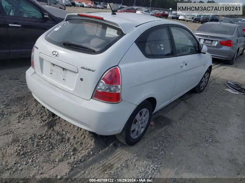 KMHCM3AC7AU180241 2010 Hyundai Accent Gs