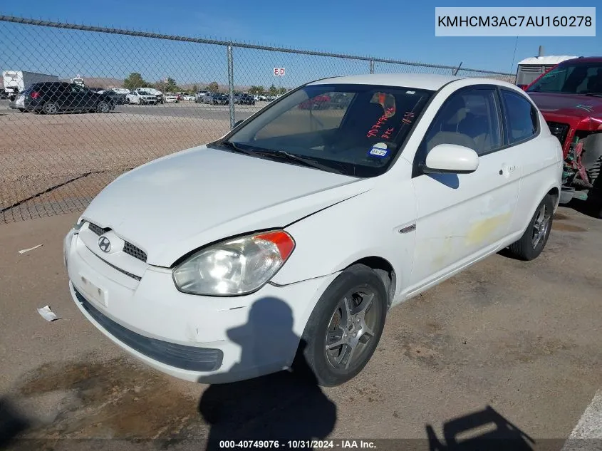 2010 Hyundai Accent Gs VIN: KMHCM3AC7AU160278 Lot: 40749076