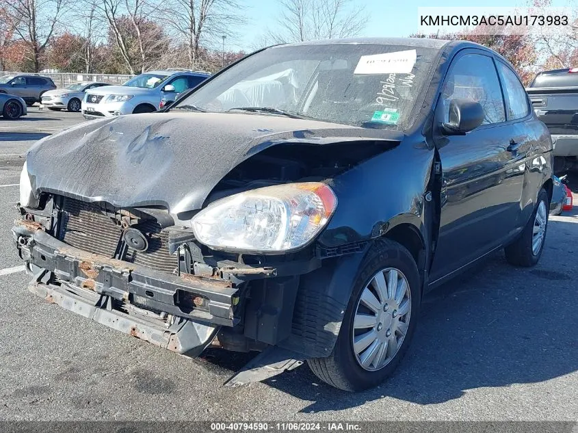 2010 Hyundai Accent Gs VIN: KMHCM3AC5AU173983 Lot: 40794590