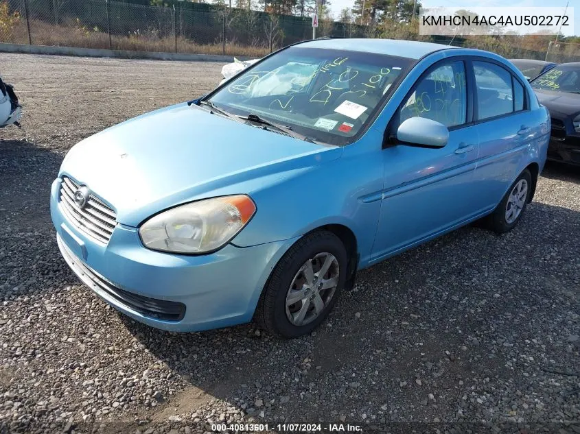 2010 Hyundai Accent Gls VIN: KMHCN4AC4AU502272 Lot: 40813601