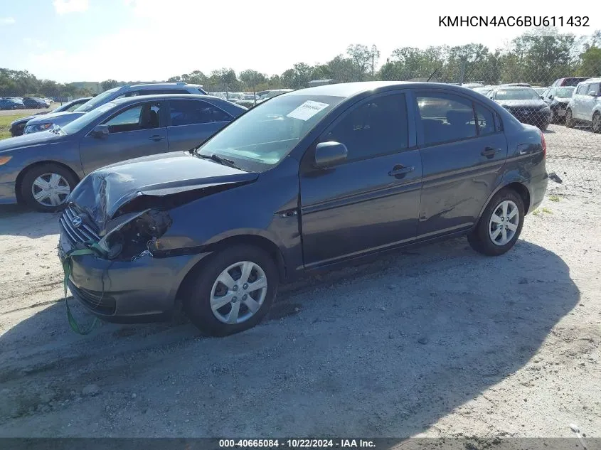 KMHCN4AC6BU611432 2011 Hyundai Accent Gls