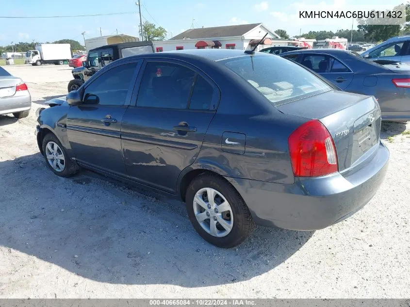 KMHCN4AC6BU611432 2011 Hyundai Accent Gls