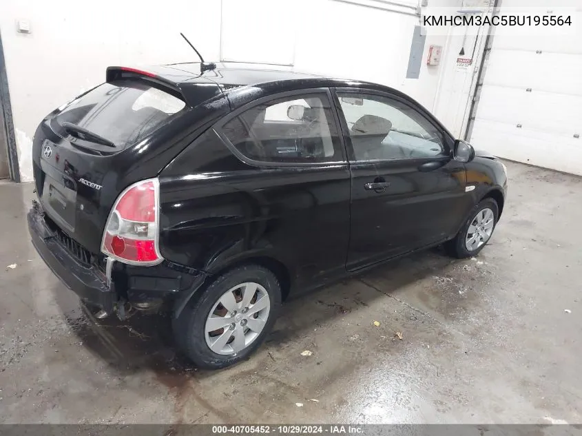 KMHCM3AC5BU195564 2011 Hyundai Accent Gl