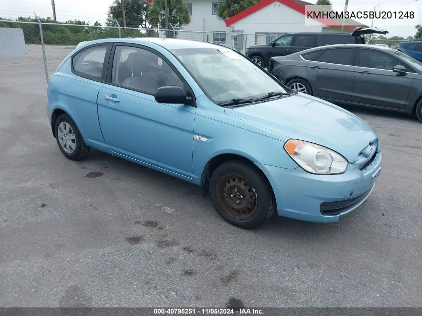 2011 Hyundai Accent Gs VIN: KMHCM3AC5BU201248 Lot: 40795251