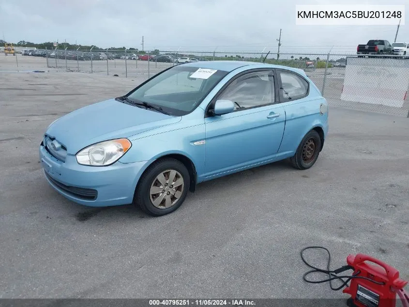 2011 Hyundai Accent Gs VIN: KMHCM3AC5BU201248 Lot: 40795251