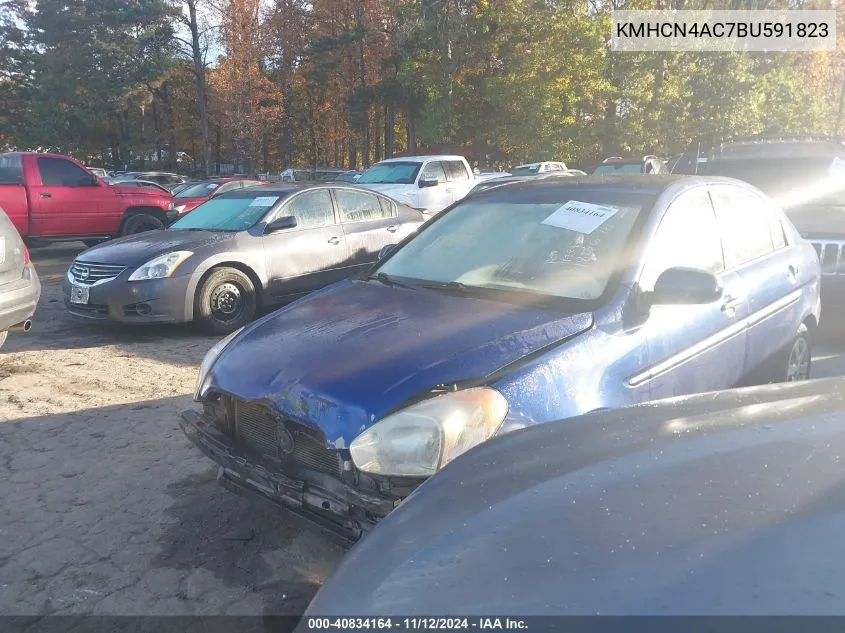 2011 Hyundai Accent Gls VIN: KMHCN4AC7BU591823 Lot: 40834164