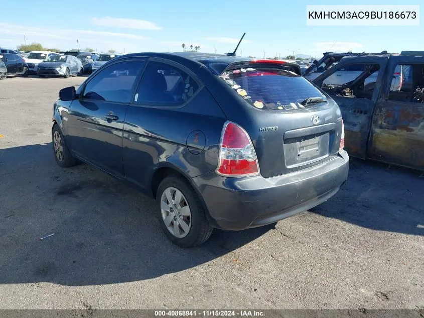 2011 Hyundai Accent Gs VIN: KMHCM3AC9BU186673 Lot: 40868941