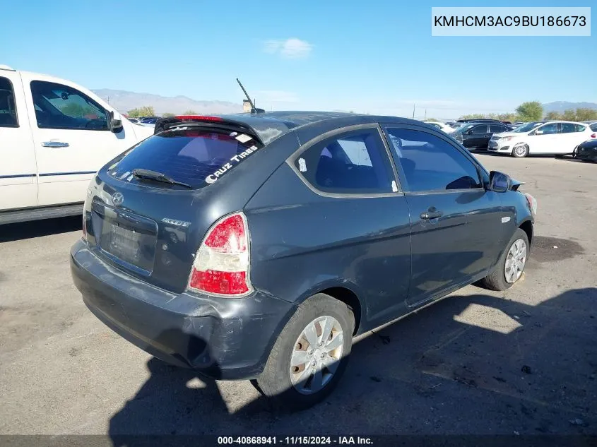 2011 Hyundai Accent Gs VIN: KMHCM3AC9BU186673 Lot: 40868941