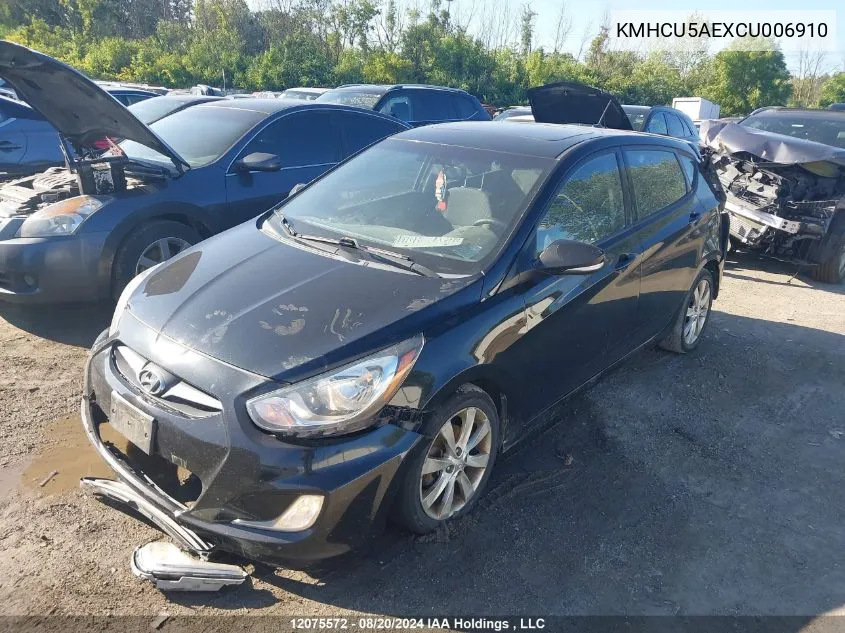 2012 Hyundai Accent Gls VIN: KMHCU5AEXCU006910 Lot: 12075572